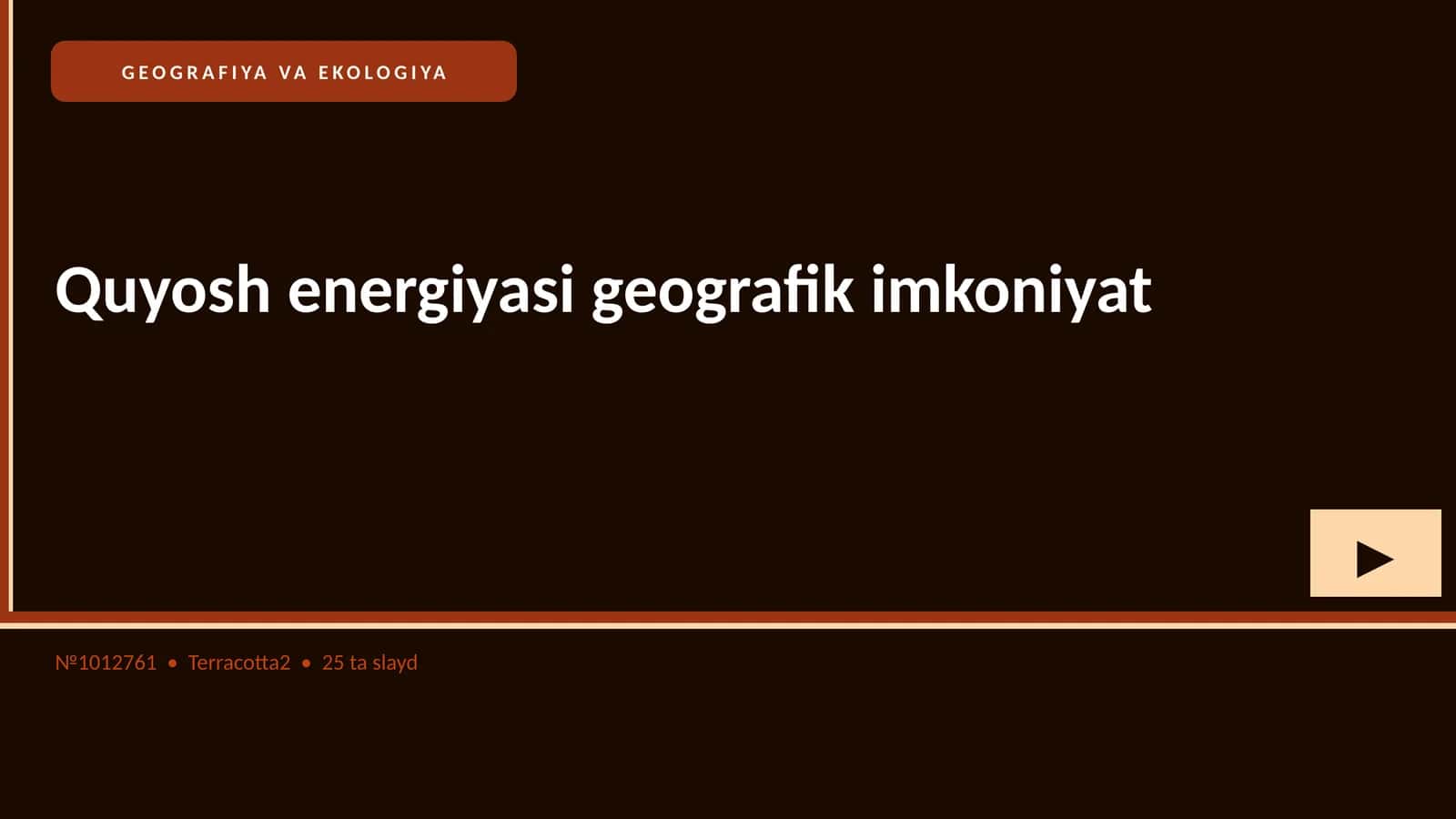 Quyosh energiyasi geografik imkoniyat