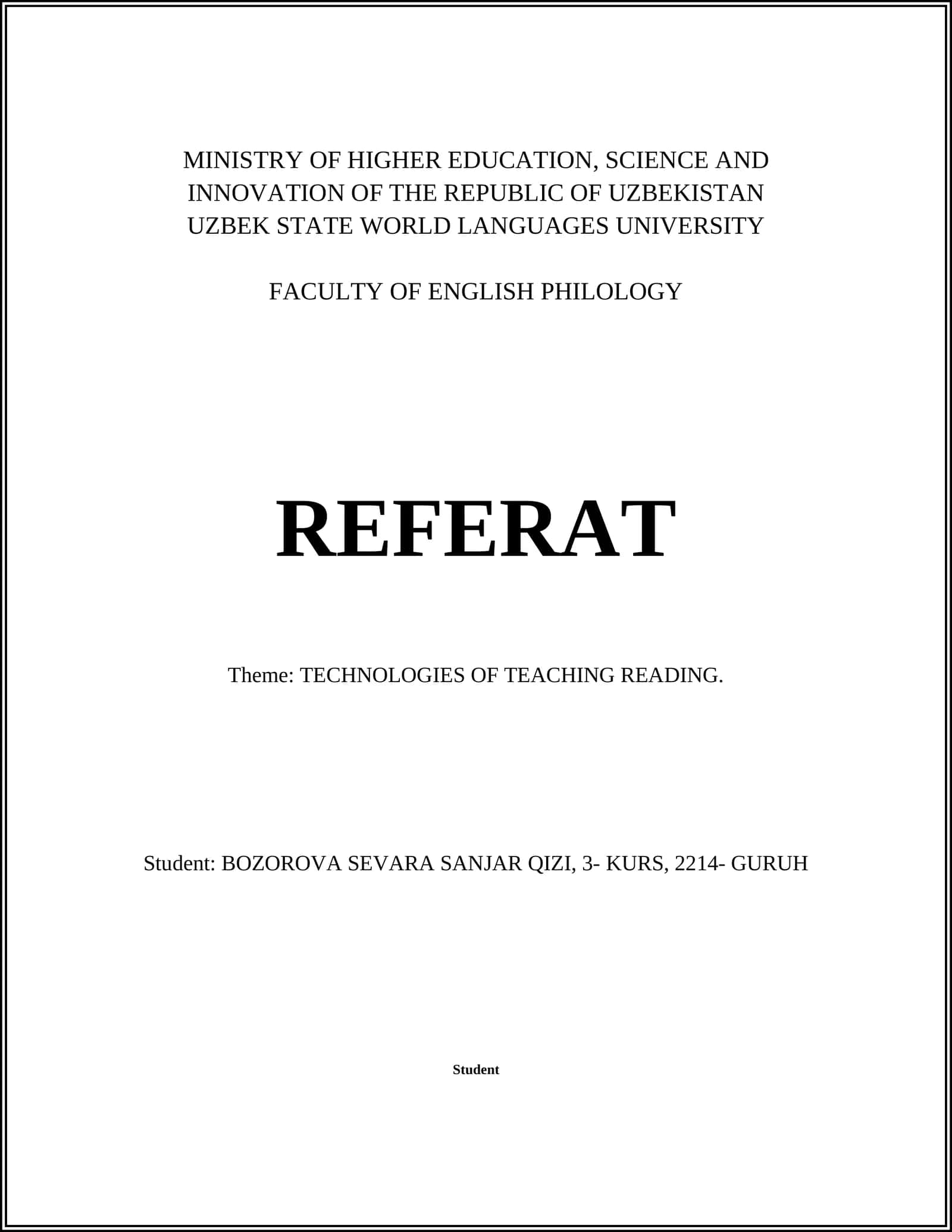 Technologies of Teaching Reading