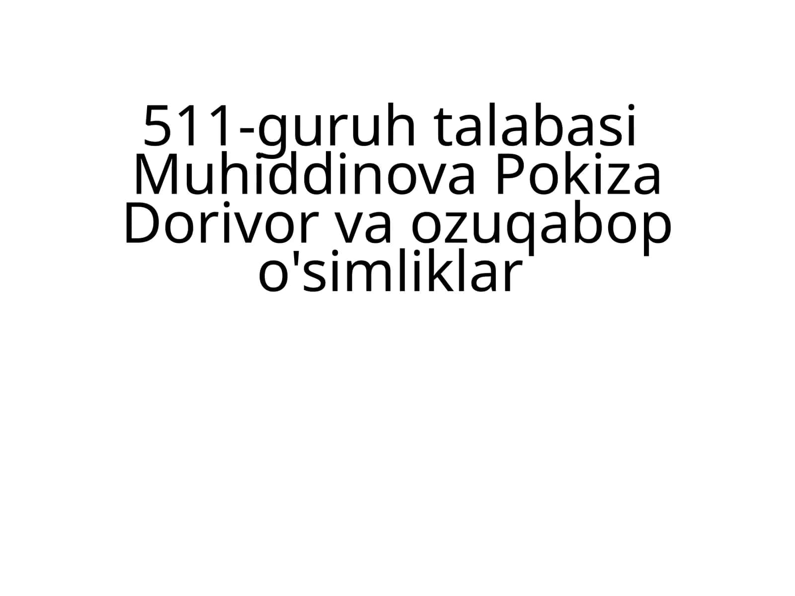 Dorivor o‘simliklar