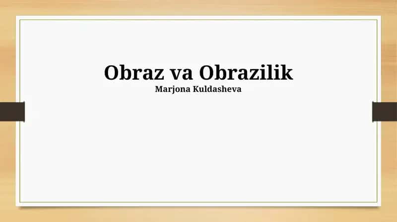 Obraz va Obrazilik