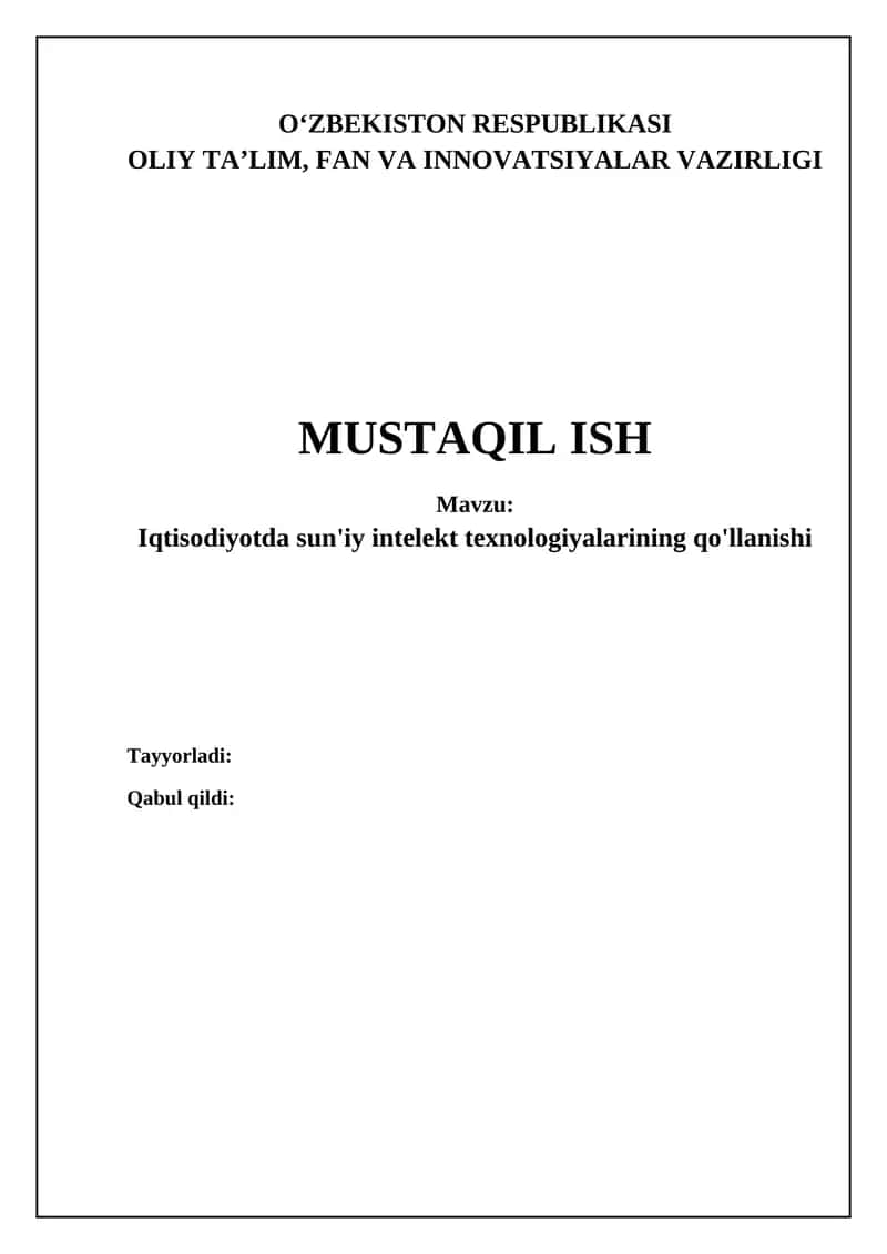 Sun'iy intellekt: Ta'rif, turlari va iqtisodiyotga ta'siri