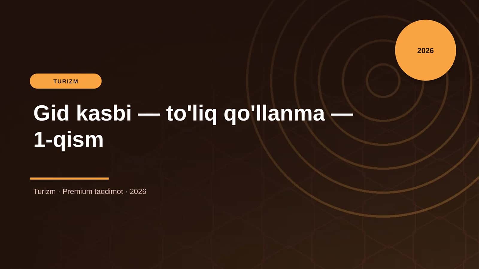 Gid kasbi — to'liq qo'llanma — 1-qism