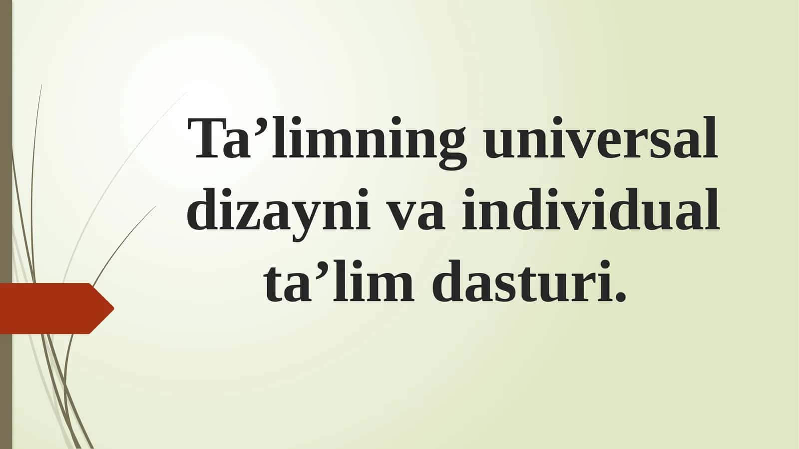 Ta’limning universal dizayni va individual ta’lim dasturi