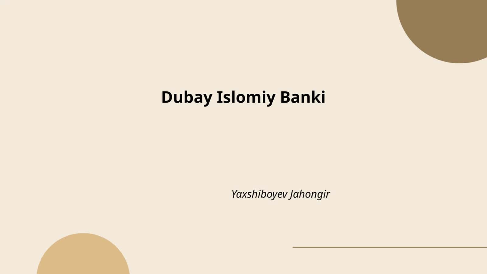 Dubay Islomiy Banki