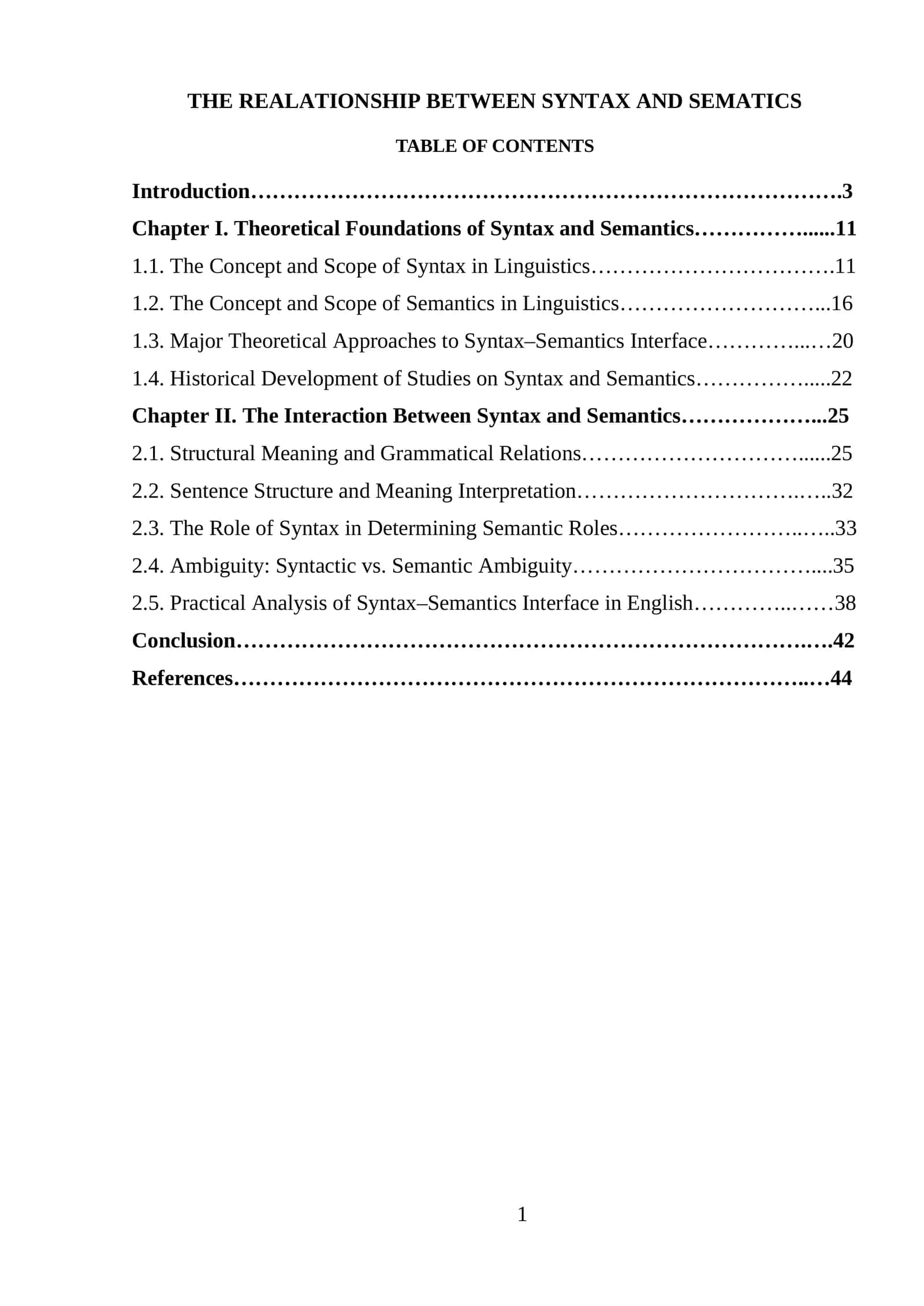 The Relationship Between Syntax and Semantics