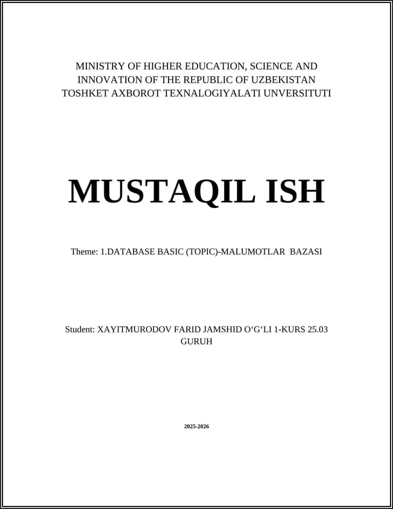 MALUMOTLAR BAZASI