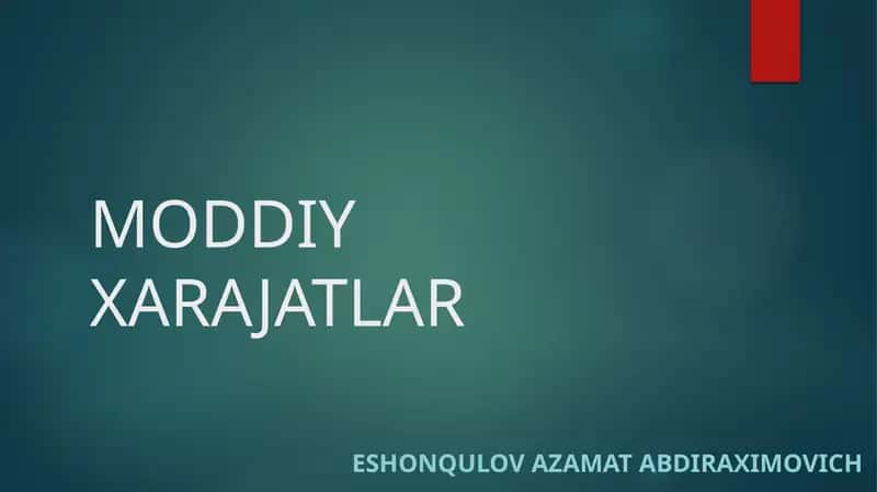 Materiallarni boshqarish