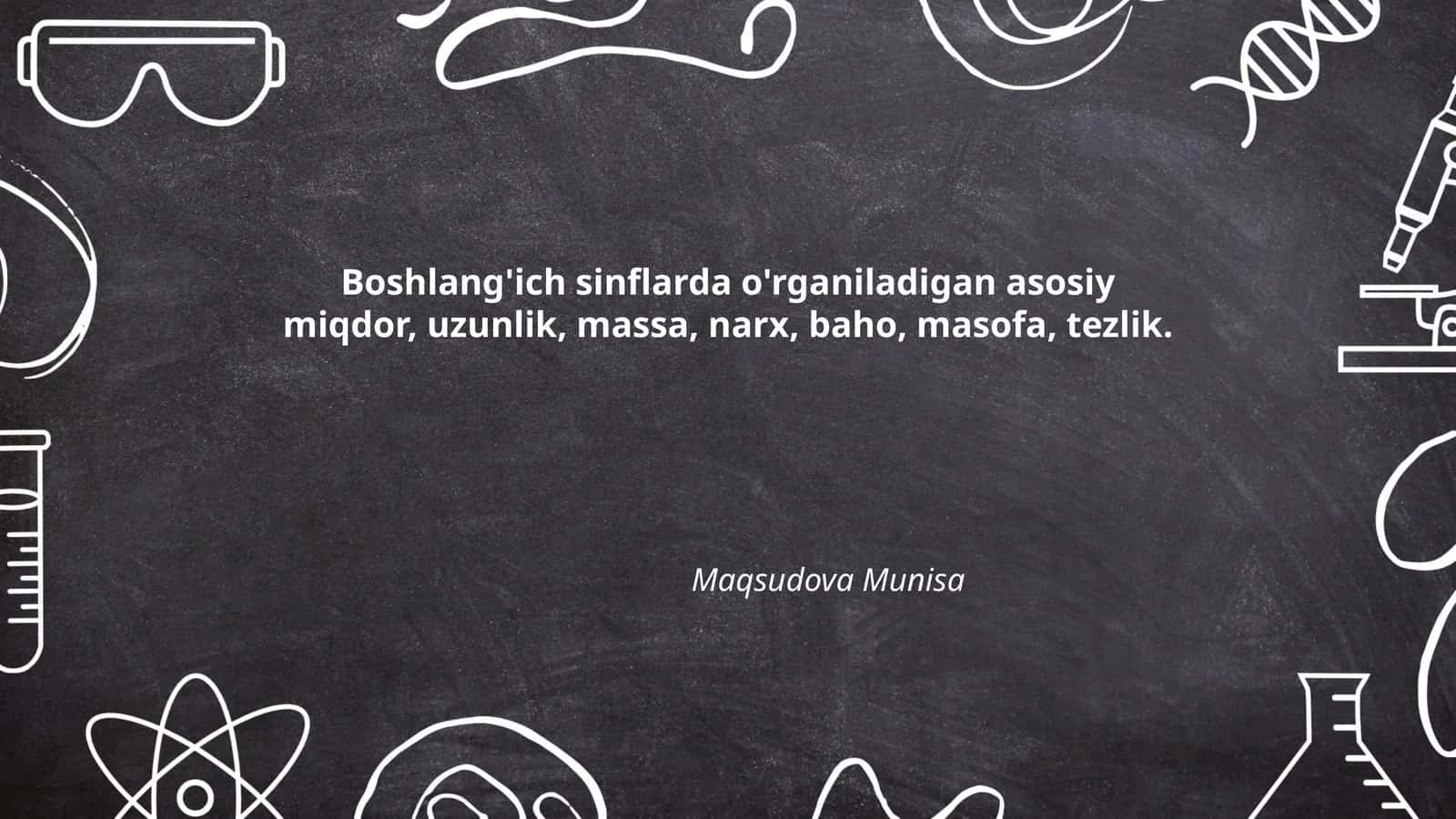 Boshlang'ich sinflarda miqdor tushunchasi