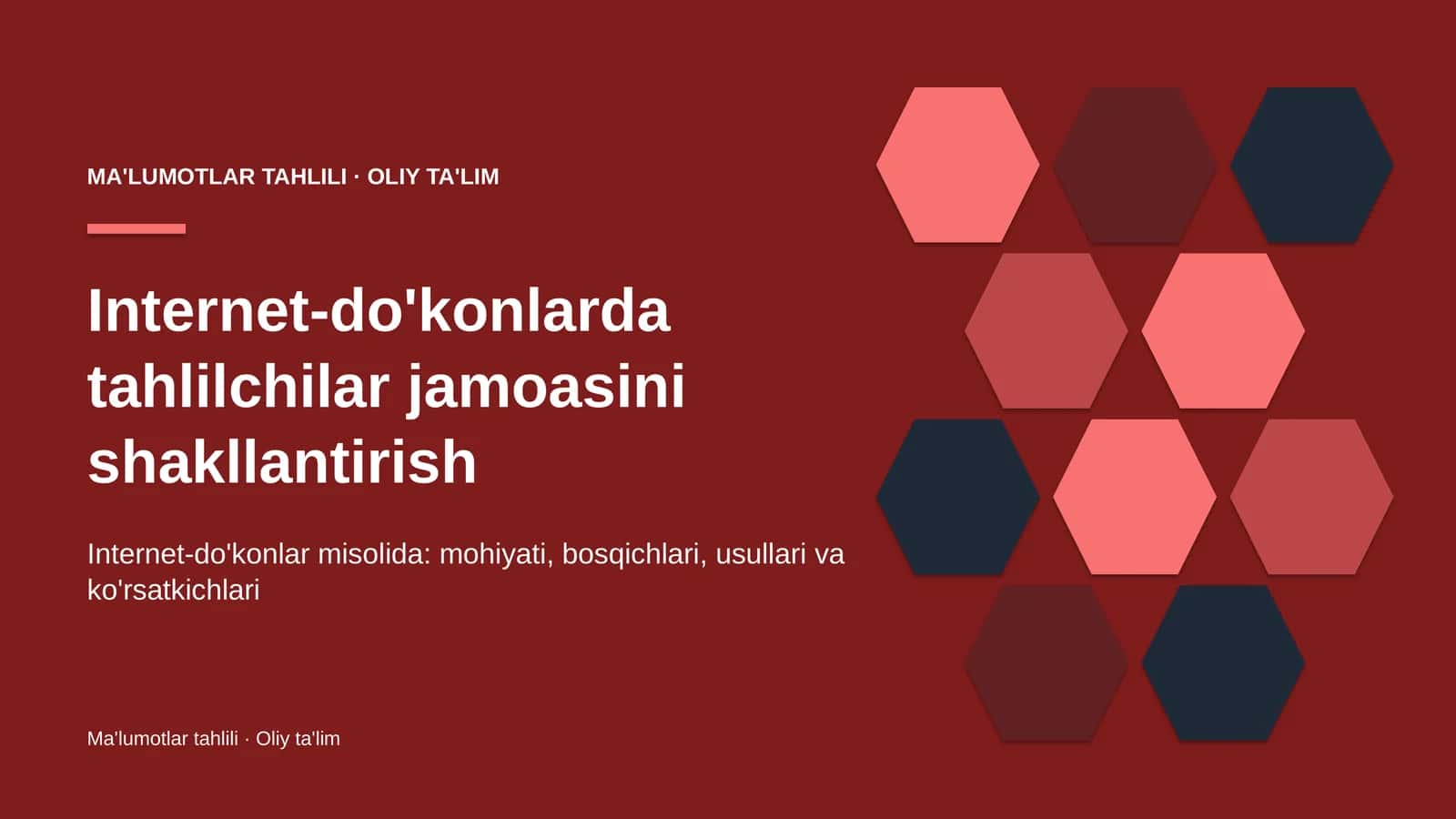 Internet-do'konlarda tahlilchilar jamoasini shakllantirish