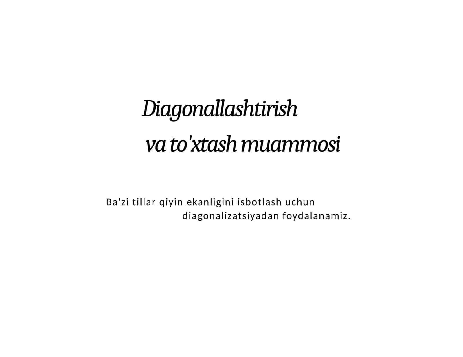 Diagonallashtirish