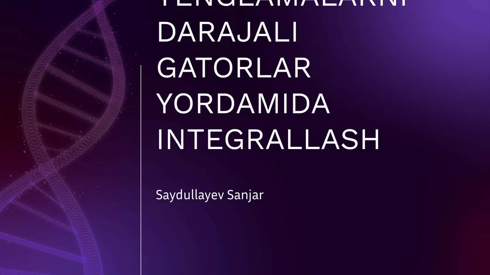 DIFFERENSIAL TENGLAMALARNI DARAJALI GATORLAR YORDAMIDA INTEGRALLASH