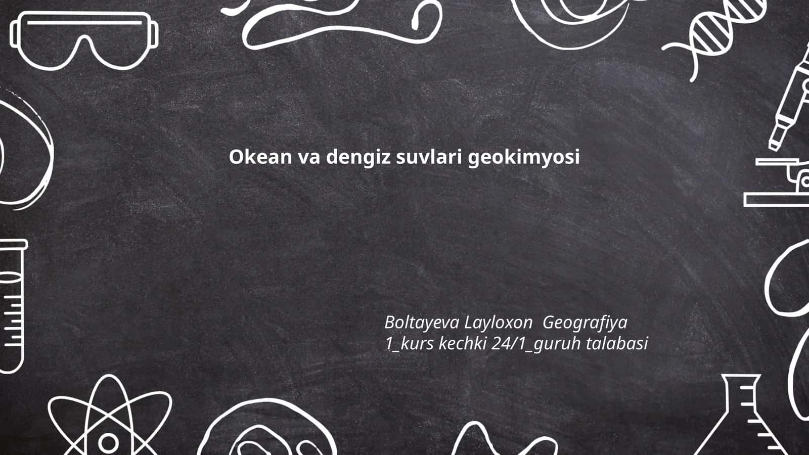 Okean va dengiz suvlari geokimyosi