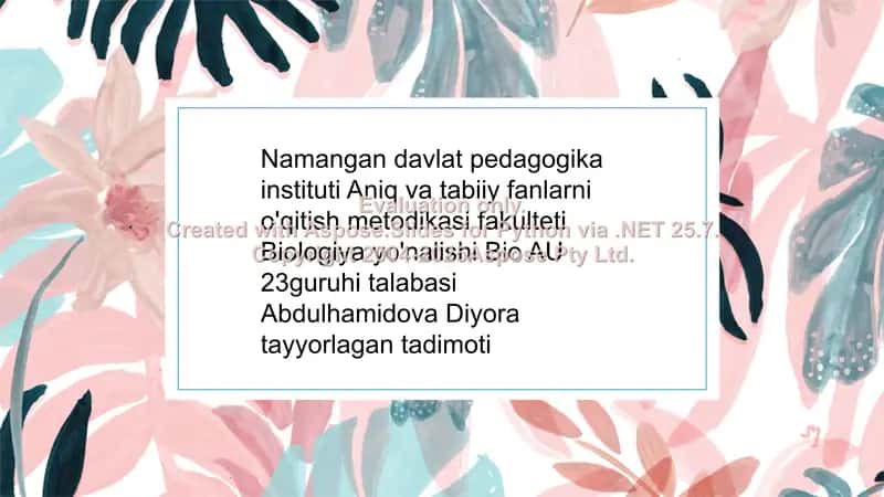 Biologiya tadqiqotlarining uslubiy metodikasi
