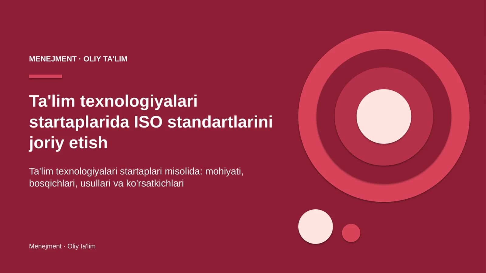 ta'lim texnologiyalari startaplarida iso standartlarini joriy etish 1436