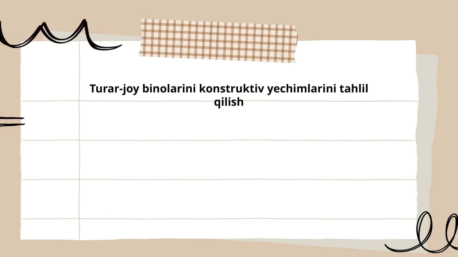 Turar-joy binolarini konstruktiv yechimlarini tahlil qilish