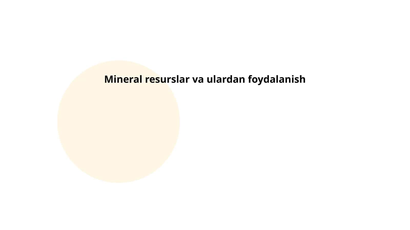 Mineral resurslar va ulardan foydalanish