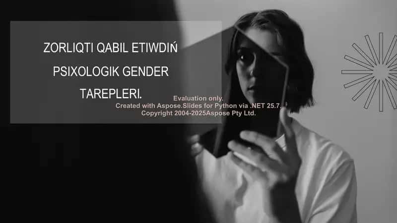 Zorlıqti qabil etiwdiń psixologiyalıq gender tarepleri (gender slayt)