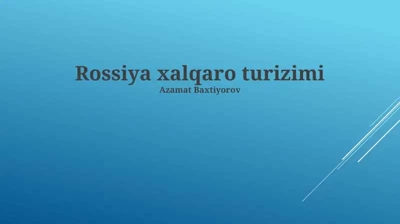 Rossiya Xalqaro Turizimi
