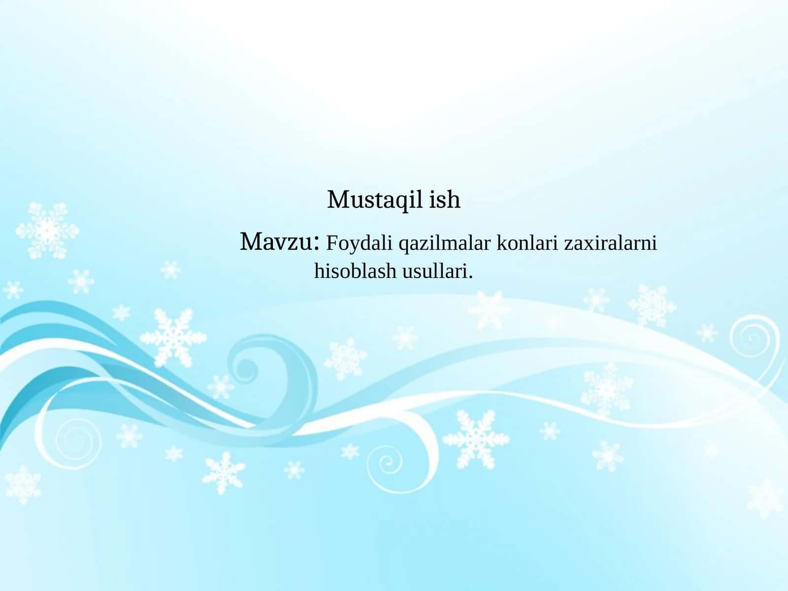 Foydali qazilmalar konlari zaxiralarni hisoblash usullari.