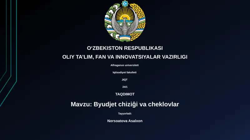 Byudjet chiziĝi va cheklovlar