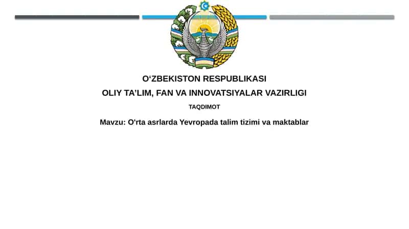 O'rtaasrlarda Yevropa ta'limining rivojlanishi