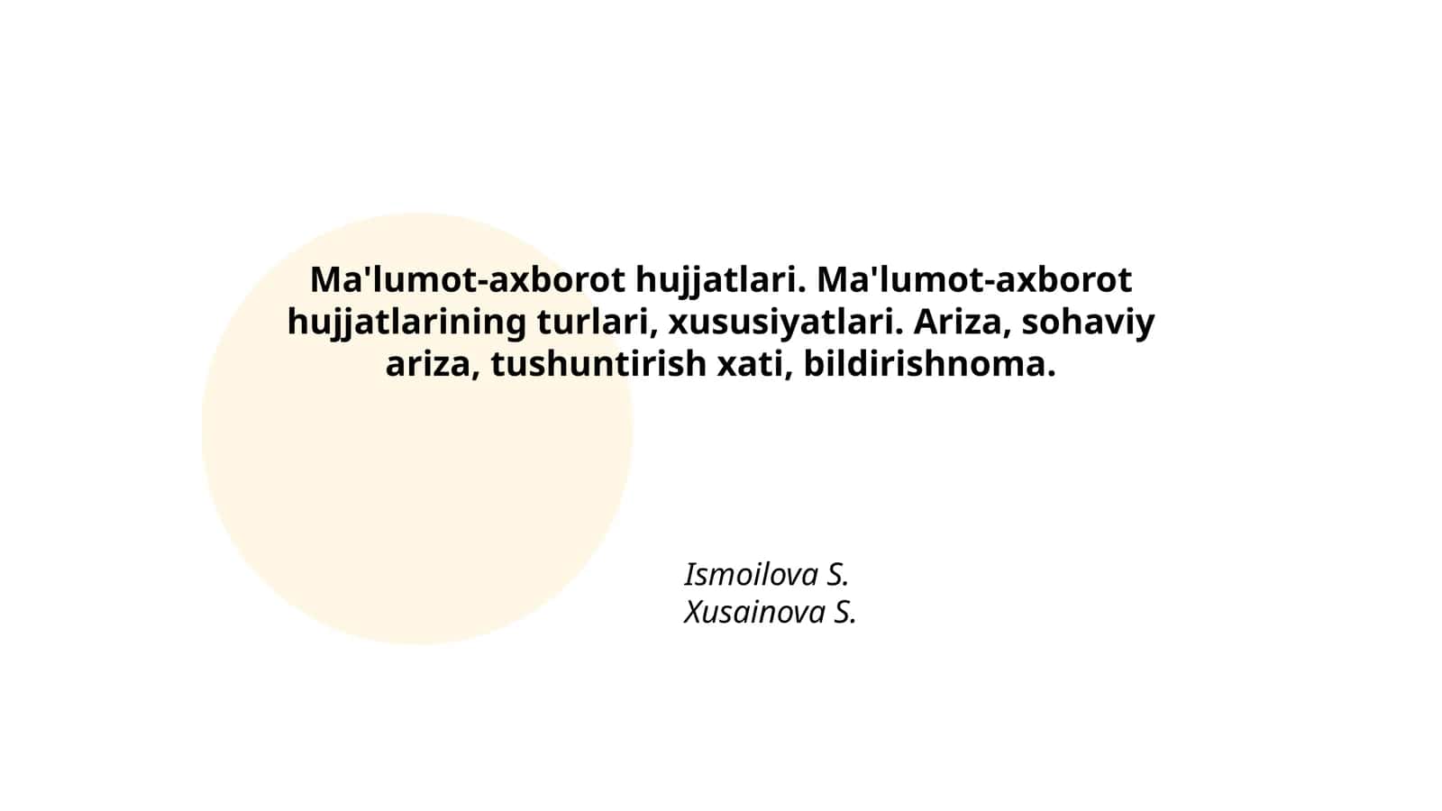 Ma'lumot-axborot hujjatlari