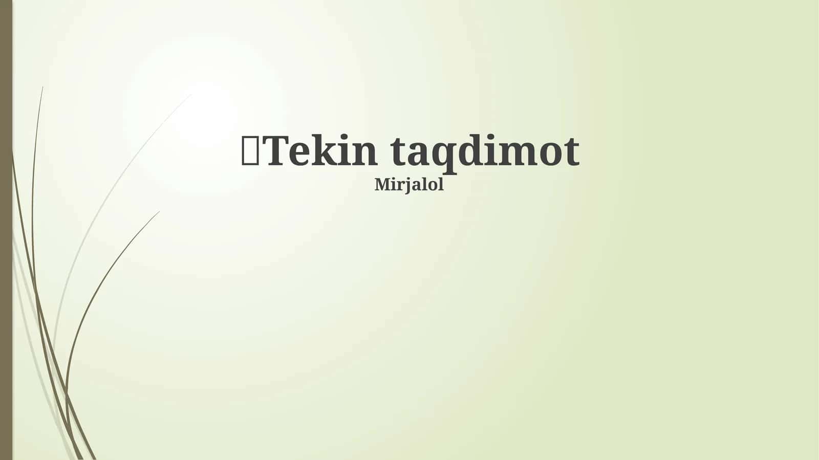 Tekin taqdimot
