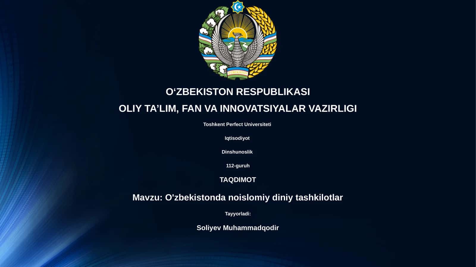 O'zbekistonda noislomiy diniy tashkilotlar