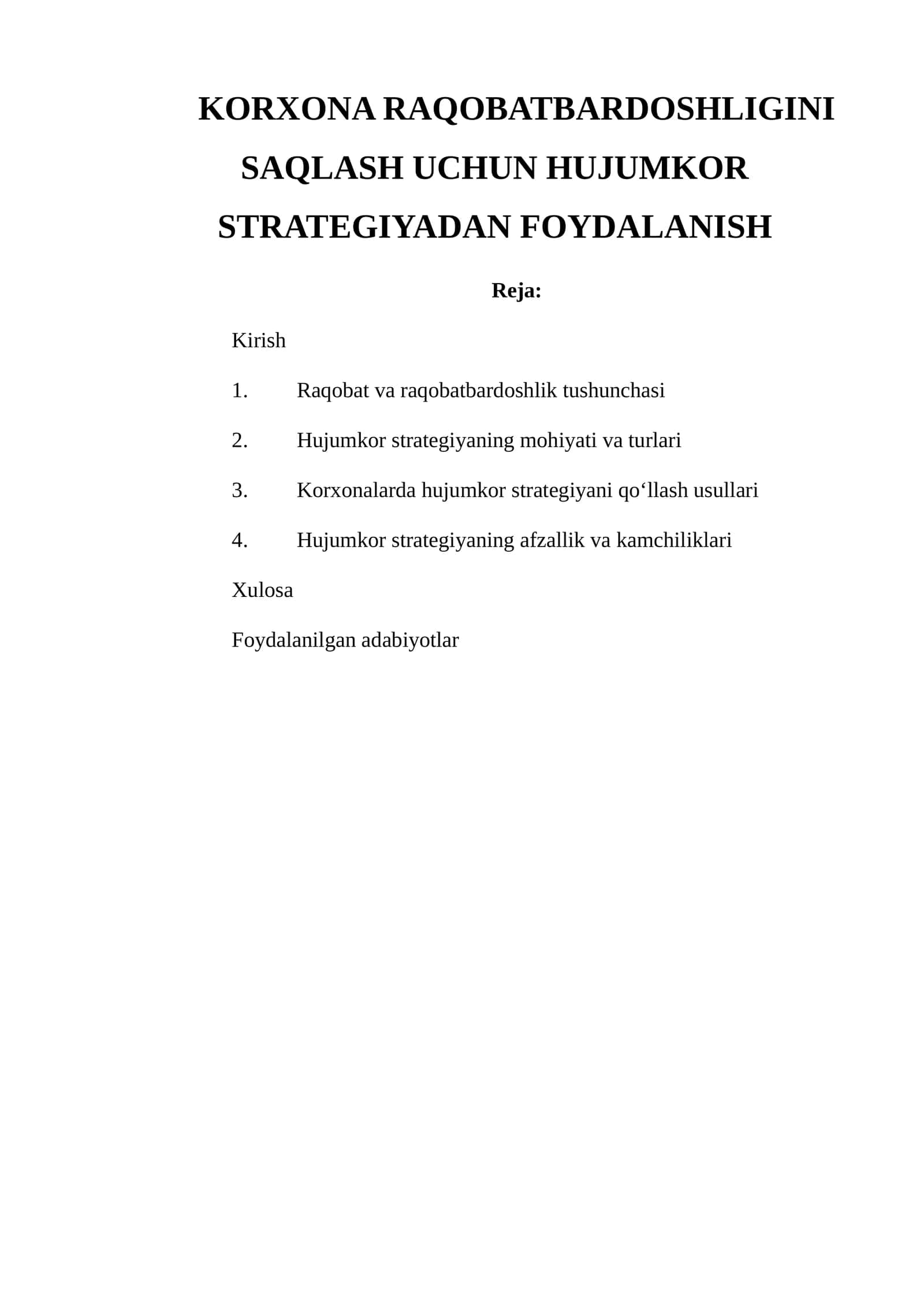 Hujumkor strategiya