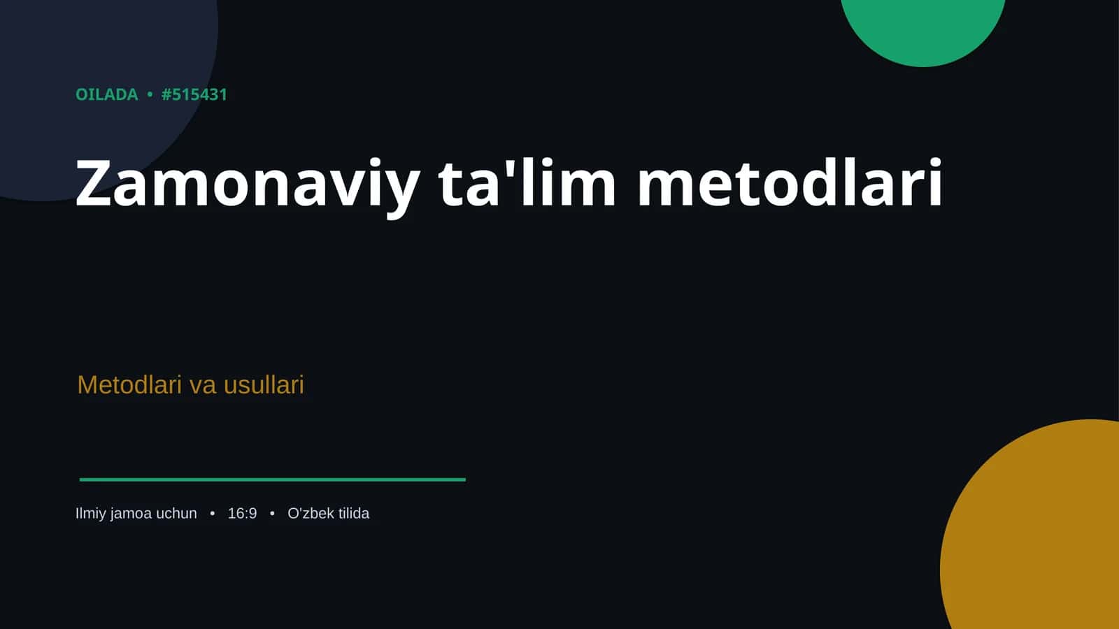 Zamonaviy ta'lim metodlari
