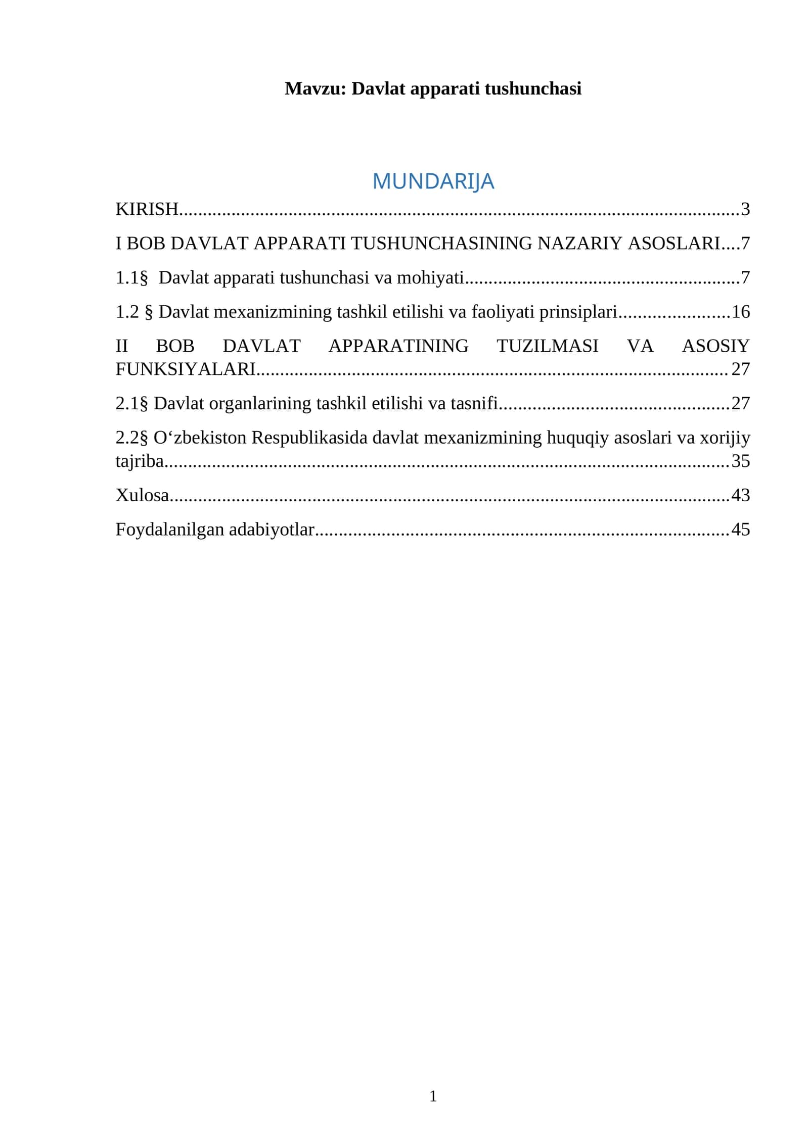 Davlat apparati tushunchasi