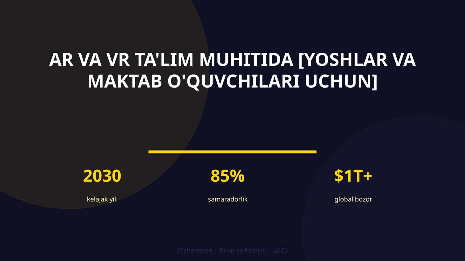 AR va VR ta'lim muhitida [YOSHLAR VA MAKTAB O'QUVCHILARI UCHUN]