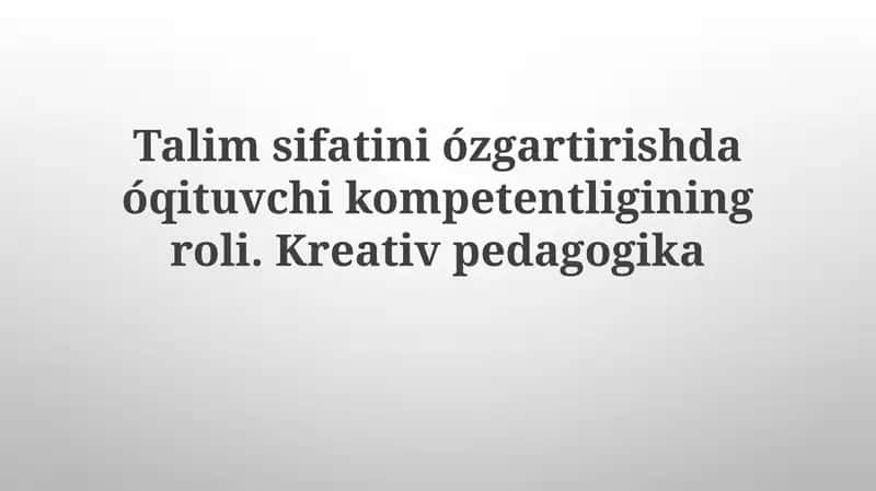 Kreativpedagogika