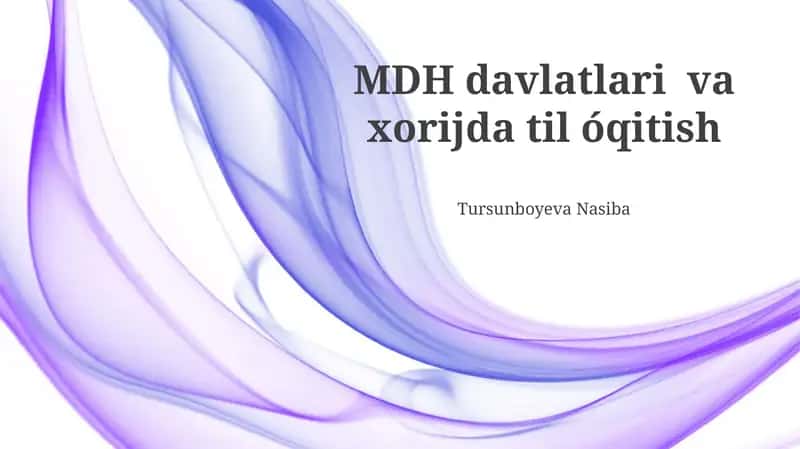 MDH davlatlari va xorijda til óqitish