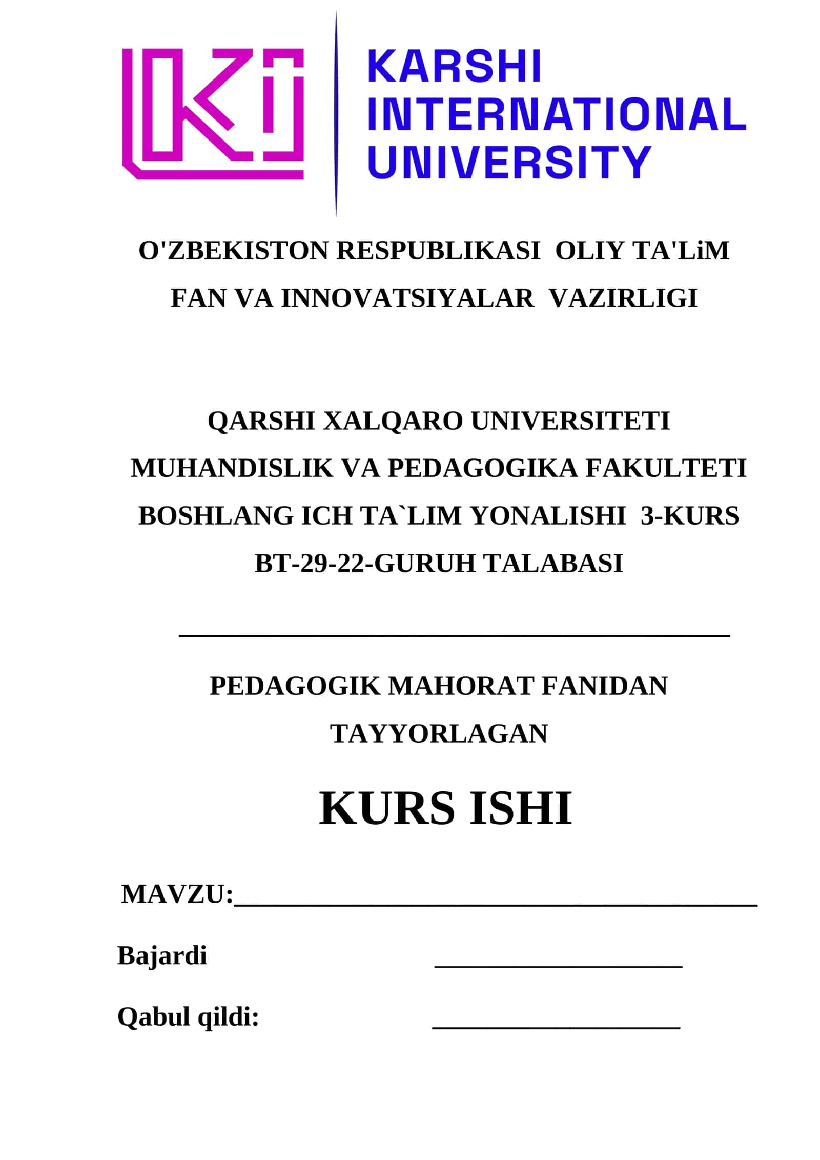 Ta’lim tizimida boshlang‘ich ta’limning o‘rni va ahamiyati