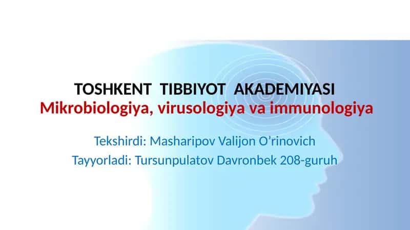 Autoimmunkasalliklarning kelibchiqishi, kechishi, tashhisi. Immunitet bilanzasi, zamburug‘li va parazitar kasalliklarning bog‘liqligi
