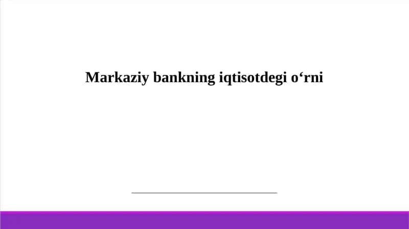 Markaziybankningiqtisotdegio‘rni