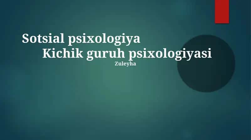 Kichik guruh psixologiyasi