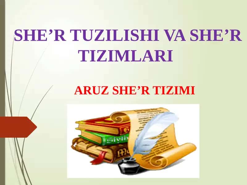 SHE’R TUZILISHI VA SHE’R TIZIMLARI