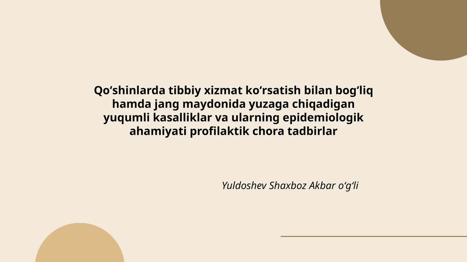 Qoʻshinlarda Tibbiy Xizmat Koʻrsatish