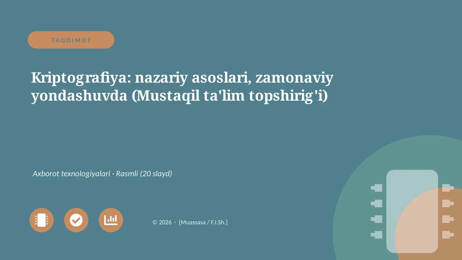Kriptografiya: nazariy asoslari, zamonaviy yondashuvda