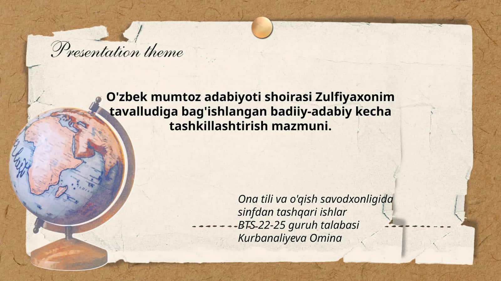 Zulfiyaxonim tavalludiga bag'ishlangan badiiy-adabiy kecha tashkillashtirish mazmuni