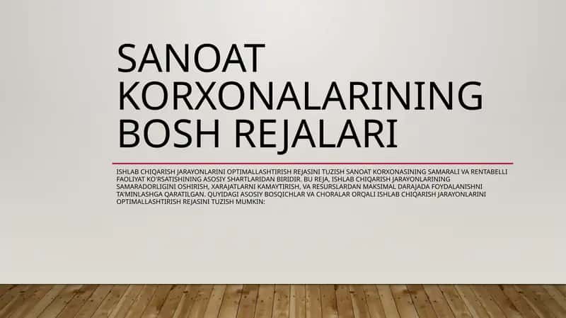 Sanoat korxonalarining bosh rejalari