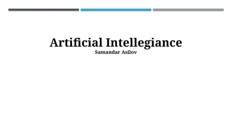 Artificial Intelligence