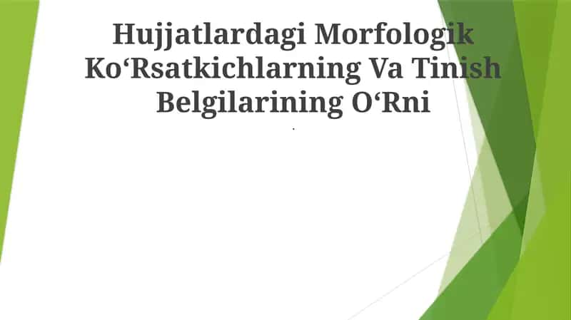 Morfologik belgilar
