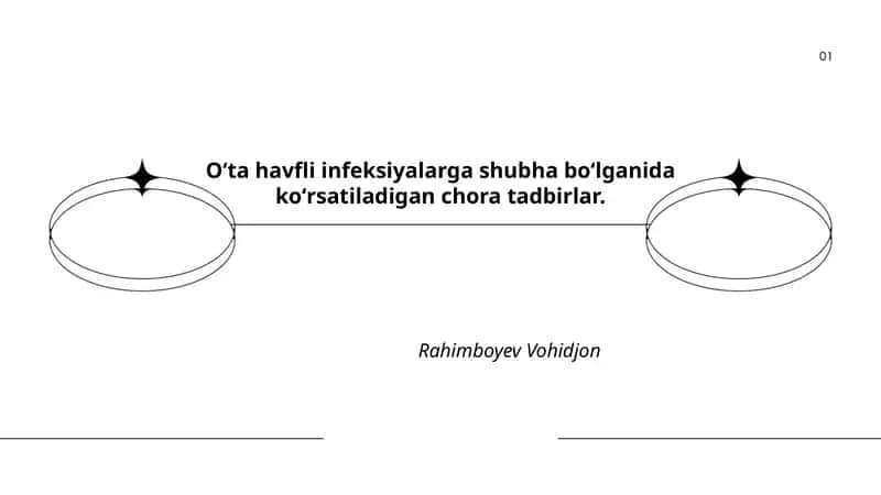 Oʻta havfli infeksiyalarga shubha boʻlganida koʻrsatiladigan chora tadbirlar