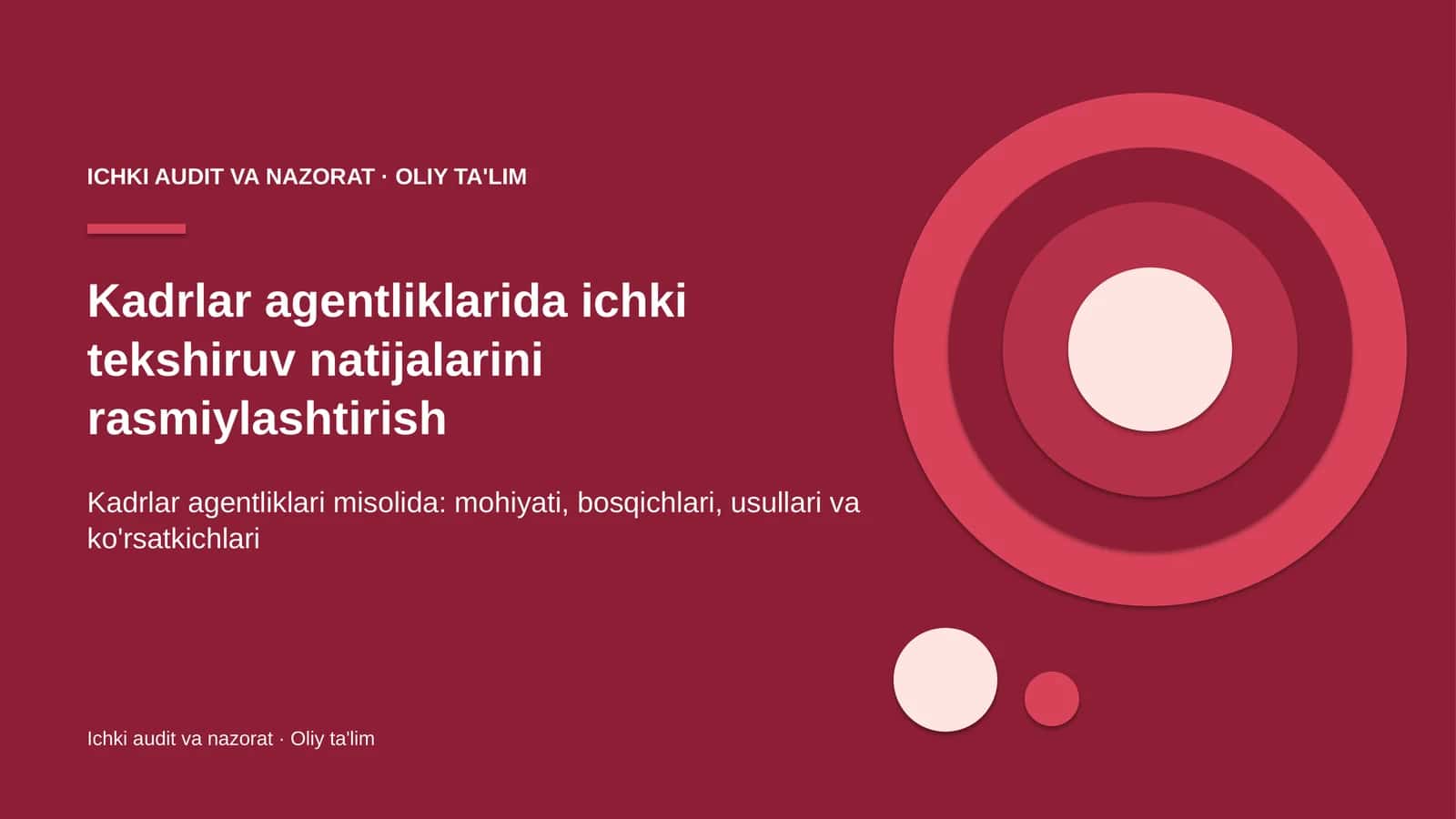 Kadrlar agentliklarida ichki tekshiruv natijalarini rasmiylashtirish