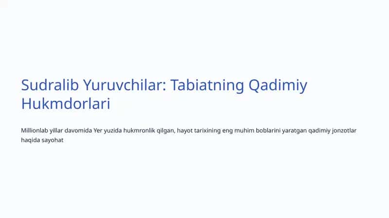 Sudralib Yuruvchilar: Tabiatning Qadimiy Hukmdorlari