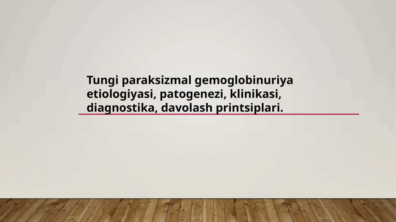 Tungi paraksizmal gemoglobinuriya etiologiyasi, patogenezi, klinikasi, diagnostika, davolash printsi