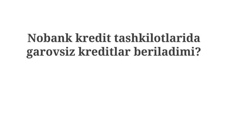 Ta'minotsiz kreditlar